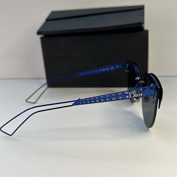 CHRISTIAN DIOR  Metal DioramaClub Sunglasses Black Blue - Picture 9 of 17